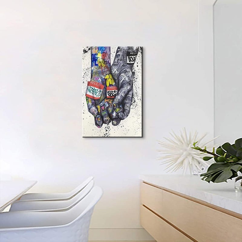 Mistyefly Graffiti Wall Art Graffiti Art Wall Decor Colorful Paintings for Wall Graffiti Wall Decor Graffiti Decor Wall Street Art Graffiti Canvas Wall Art Love Bedroom for Living Room Decor (12''Wx18''H) - Image 5