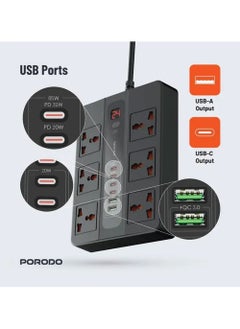 Multi-Port Super HUB 4 USB-C/ 2 USB-A Ultimate Home and Office Kit 3M 24W USB-A Quick Charge 3000 Watts AC Output Power Button and Timer 3Meter Power Cord with Over-Heat Protection 36W PD - Black - pzsku/Z21DD55C0858B46D4285BZ/45/_/1737531080/21fad481-c804-4664-973e-61028e5418ac