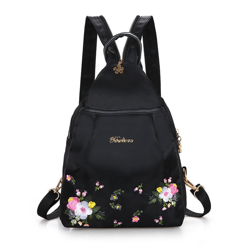 2024 Womens Printed Backpack Large Capacity Black 
