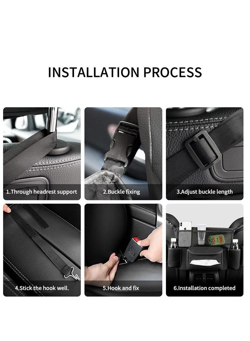 Excefore Car Handbag Holder Between Seats Suede Large Capacity Car Purse Holder Automotive Consoles & Organizers for Document Phone Storage Car Organizer - Image 3