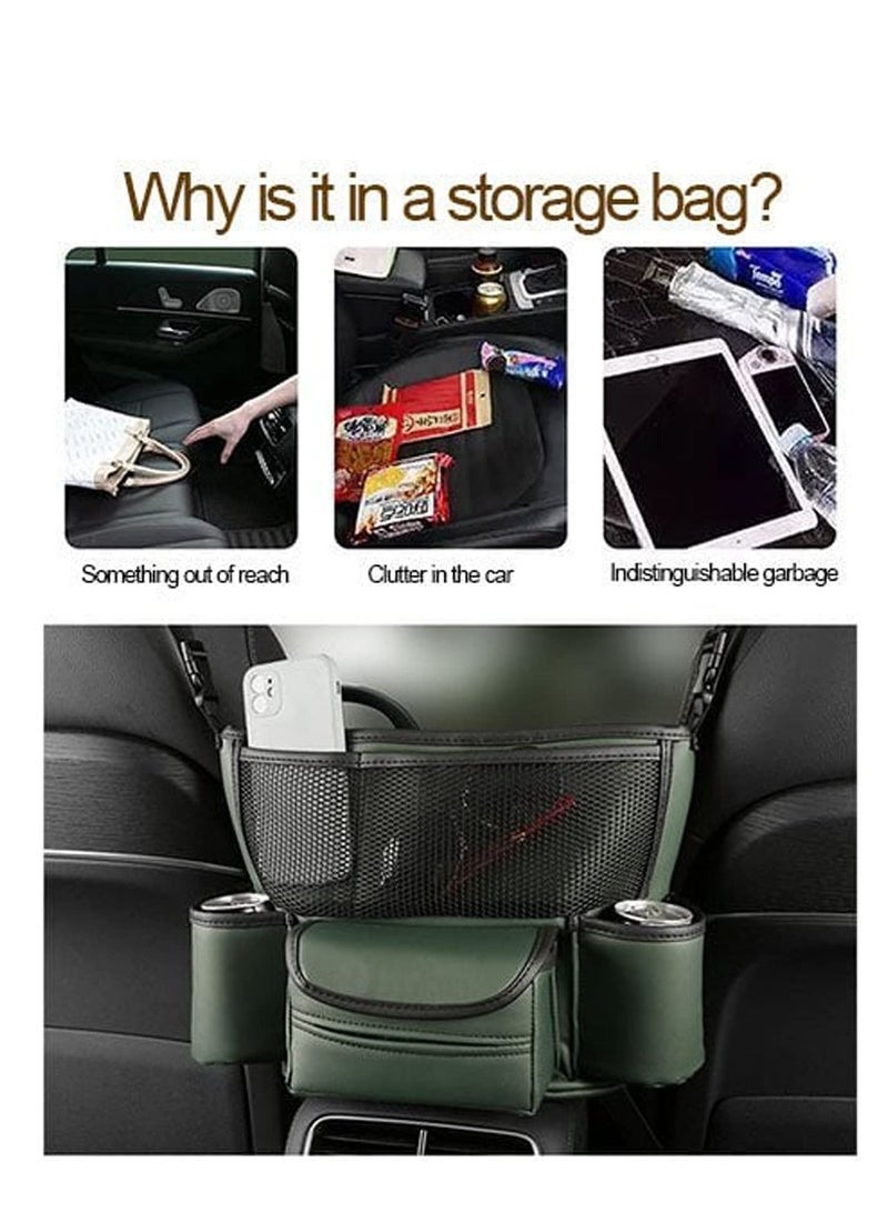 Excefore Car Handbag Holder Between Seats Suede Large Capacity Car Purse Holder Automotive Consoles & Organizers for Document Phone Storage Car Organizer - Image 5