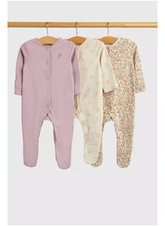 mothercare طقم ملابس نوم للأطفال بطبعة زهور برية - عبوة من 3 قطع  - Image 2
