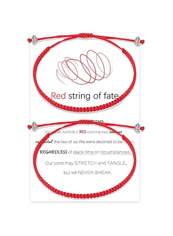 Arabest Red String of Fate Bracelets kabbalah Good Luck Protection Matching Bracelets Gifts for Couple Lover Women Men Boyfriend Girlfriend - Image 1