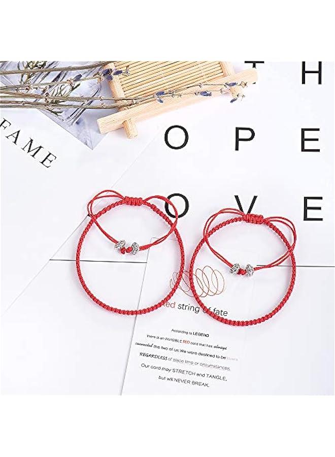 Arabest Red String of Fate Bracelets kabbalah Good Luck Protection Matching Bracelets Gifts for Couple Lover Women Men Boyfriend Girlfriend - Image 4
