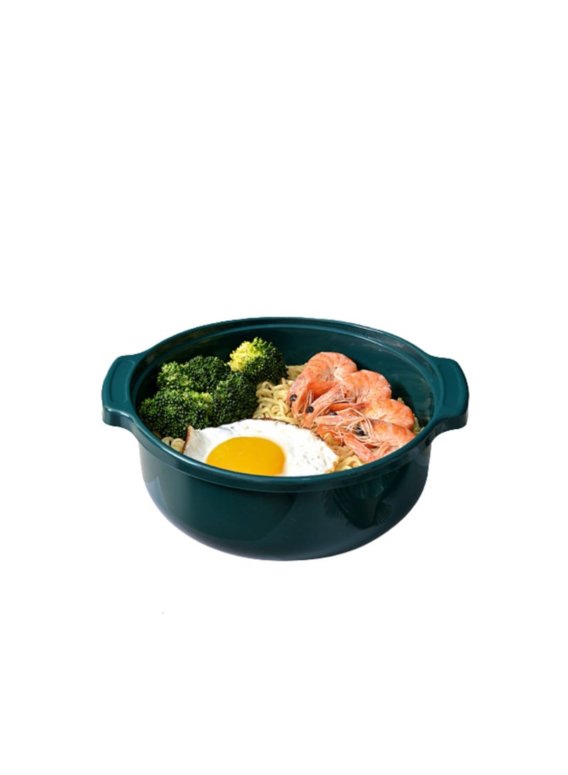 KASTWAVE Plastic Noodle Bowl with Lid, Japanese Ramen Bowls, Heat Resistant Instant Serving Bowl Portable Salad Pasta Bowl for Office College Dorm - Small - Image 1