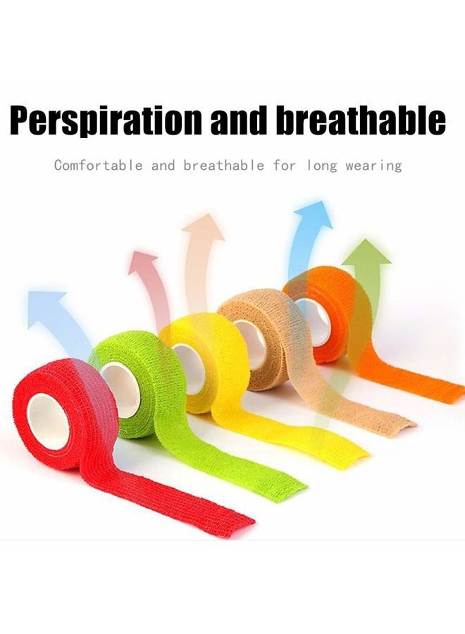 Kuvvfe (12-Pack) 1” x 5 Yards | Self Adhesive Bandage Wrap, Kuvvfe Athletic Elastic Cohesive Bandage for Sports Injury,Strain,Knee & Wrist,Ankle Sprains & Swelling First Aid  - Image 4