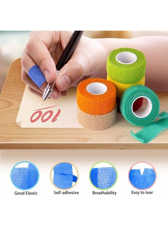 Kuvvfe (12-Pack) 1” x 5 Yards | Self Adhesive Bandage Wrap, Kuvvfe Athletic Elastic Cohesive Bandage for Sports Injury,Strain,Knee & Wrist,Ankle Sprains & Swelling First Aid  - Image 5