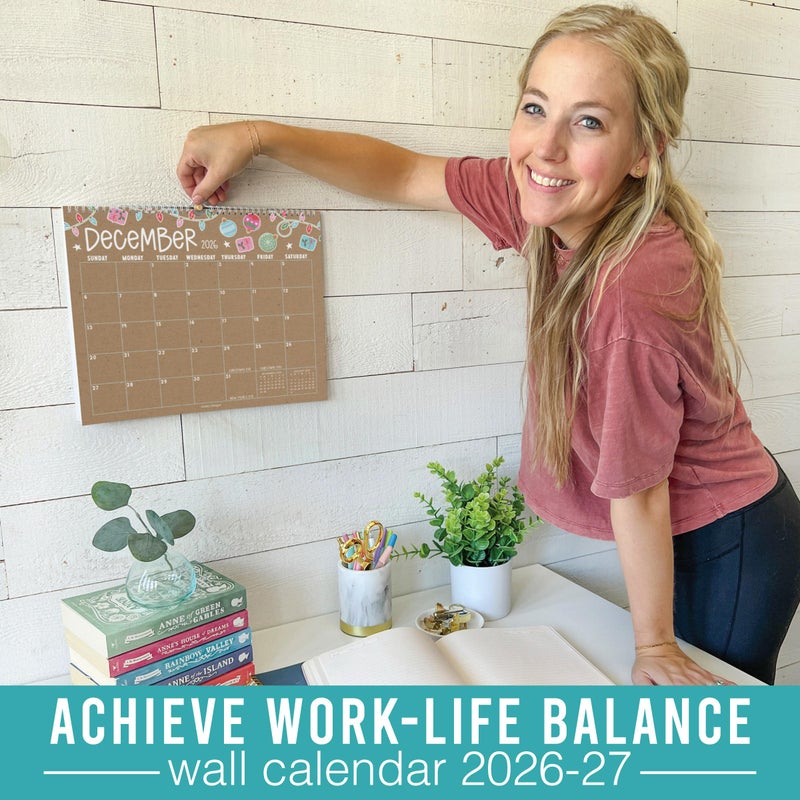 Hadley Designs 2026 Wall Calendar Large - Spiral Wall Calendars 2026-2027, 18 Months Calendar from January 2026 to June 2027, Hanging Calendars for Home, Office, Classroom, Kraft Monthly Planner - Image 2