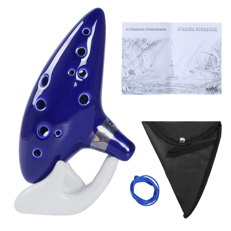 Aurzen Zelda Ocarina 12 Hole Alto C Ocarinas with Song Book (Songs From the Legend of Zelda) - come with Display Stand Protective Bag Gift for Zelda fans - Image 1