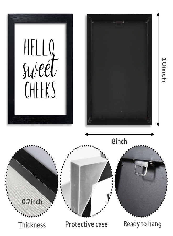 Pigort Funny Bathroom Sign Bathroom Quotes Wall Decor, Black and White Bathroom Wall Art, Toilet Decor Signs for Guest Room 8x10 Inch (Hello sweet) - Image 2