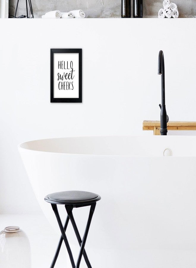 Pigort Funny Bathroom Sign Bathroom Quotes Wall Decor, Black and White Bathroom Wall Art, Toilet Decor Signs for Guest Room 8x10 Inch (Hello sweet) - Image 5