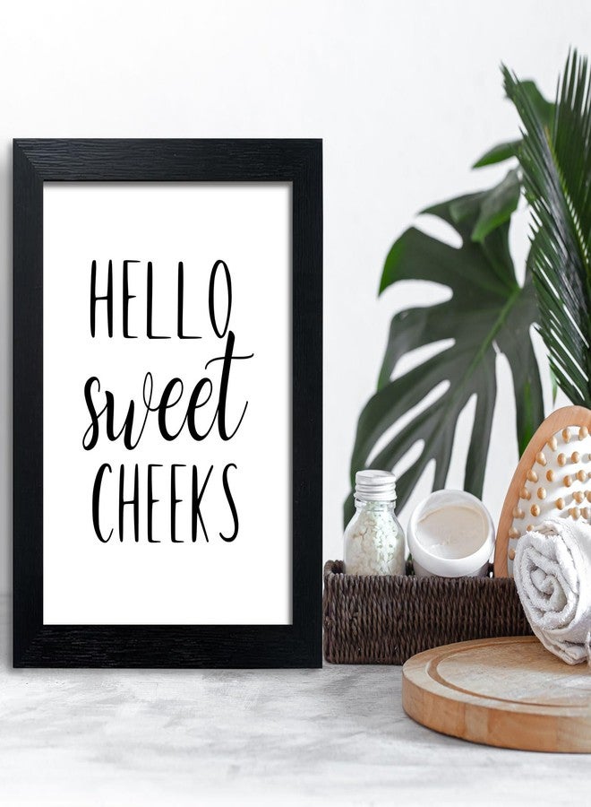 Pigort Funny Bathroom Sign Bathroom Quotes Wall Decor, Black and White Bathroom Wall Art, Toilet Decor Signs for Guest Room 8x10 Inch (Hello sweet) - Image 3