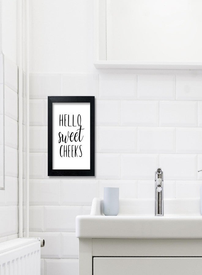 Pigort Funny Bathroom Sign Bathroom Quotes Wall Decor, Black and White Bathroom Wall Art, Toilet Decor Signs for Guest Room 8x10 Inch (Hello sweet) - Image 4