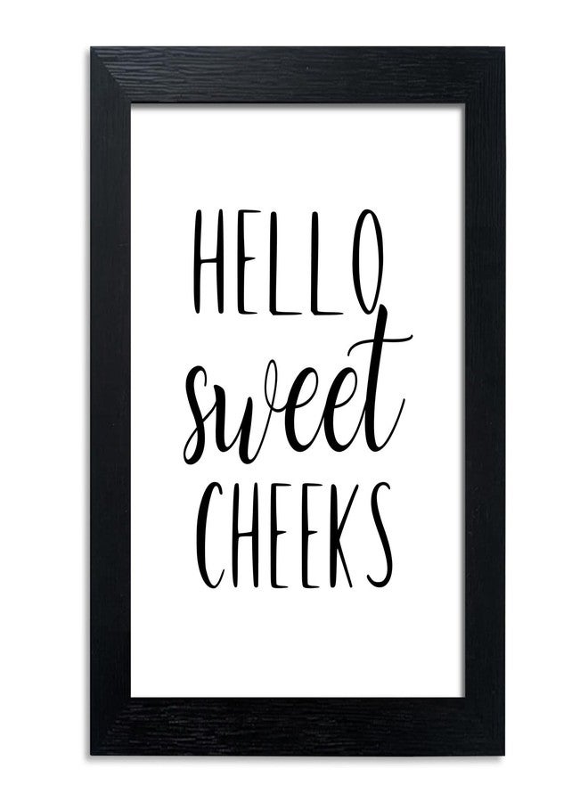 Pigort Funny Bathroom Sign Bathroom Quotes Wall Decor, Black and White Bathroom Wall Art, Toilet Decor Signs for Guest Room 8x10 Inch (Hello sweet) - Image 1