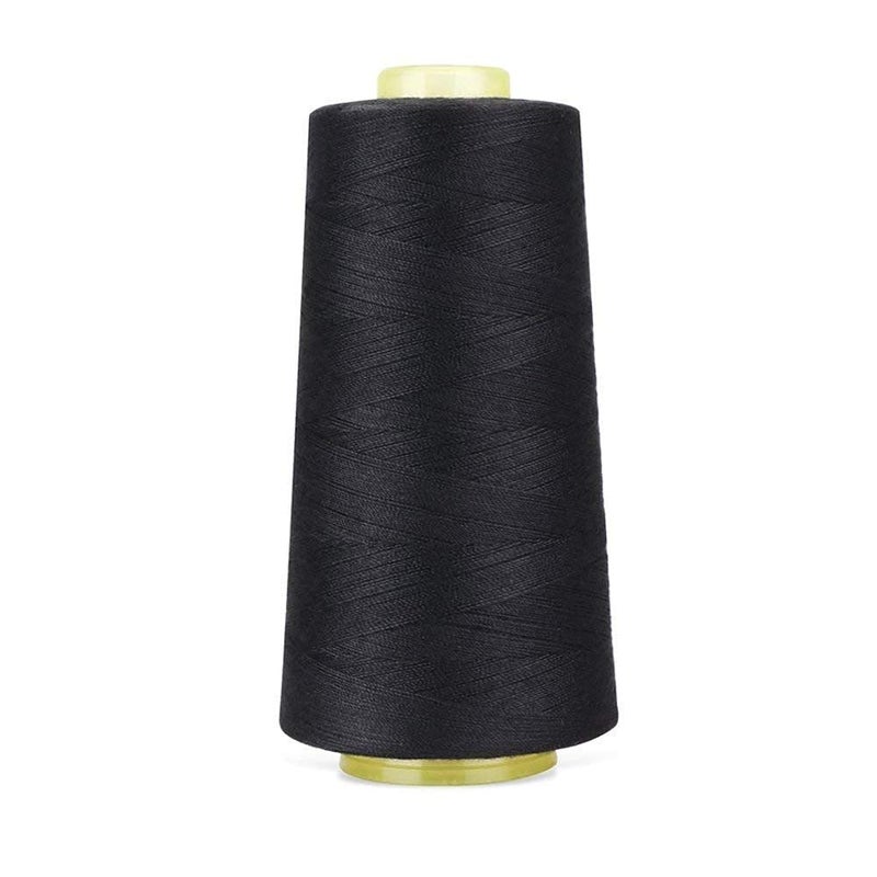 Diy Crafts 12362 India 999 Polyester Sewing Thread Spools Yarn, 40/2 Connecting Threads for Sewing Machine & Hand Works, 3000 Yards, Black - Image 1