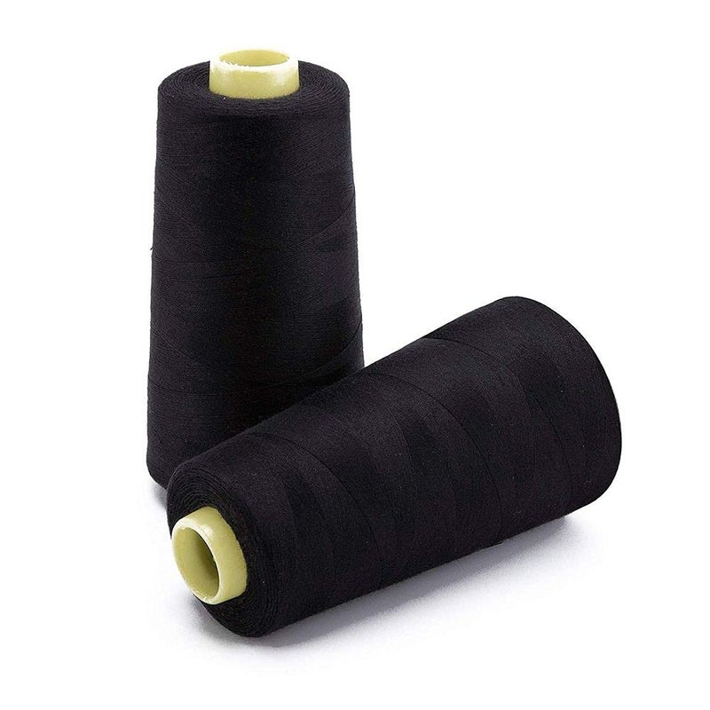 Diy Crafts 12362 India 999 Polyester Sewing Thread Spools Yarn, 40/2 Connecting Threads for Sewing Machine & Hand Works, 3000 Yards, Black - Image 2