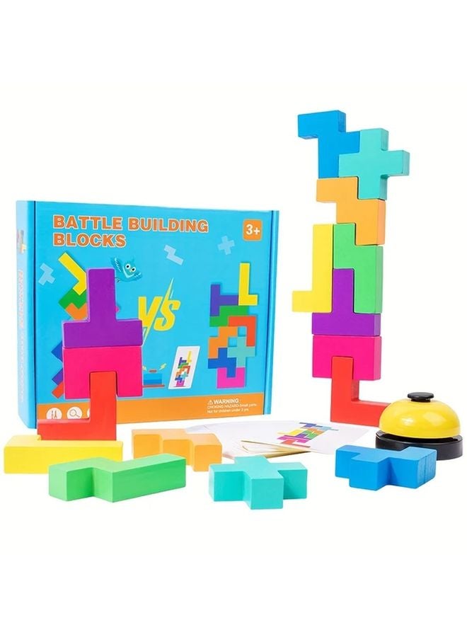 Wooden Balance Stacking Blocks Game Motor Skills Development Stacking Tower Training Ages 3 6 Years Educational Tabletop Board Christmas Gift - Image 1