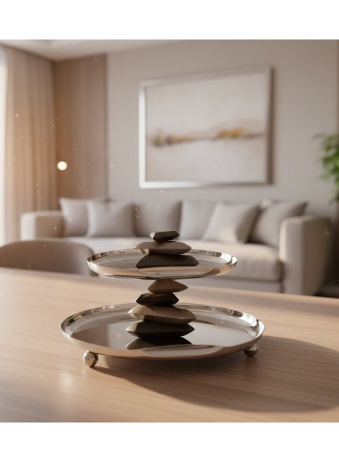 صحن تقديم 2 دور أنيق بتصميم عصري يجمع بين البساطة والفخامة - Image 3