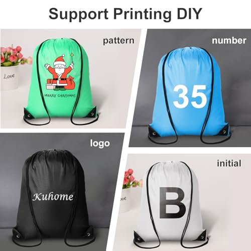 Kuhome 120Pcs Drawstring Backpacks Bulk String Bag Cinch Sack Pack Storage Knapsack Polyester Gift Bags Sports Drawstring Bags for Trip Gym Party Bags(20 Colors) - Image 3