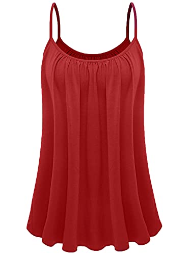 7th Element Plus Size Tank Tops for Womens Camisoles Cami Loose Fit Sleeveless Summer Dressy Shirts Blouse 2025 Summer(Wine Red,3X) - Image 4