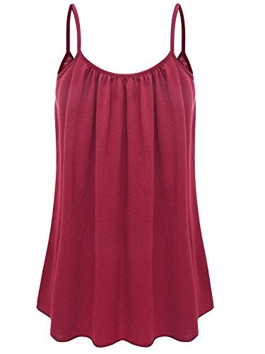 7th Element Plus Size Tank Tops for Womens Camisoles Cami Loose Fit Sleeveless Summer Dressy Shirts Blouse 2025 Summer(Wine Red,3X) - Image 5