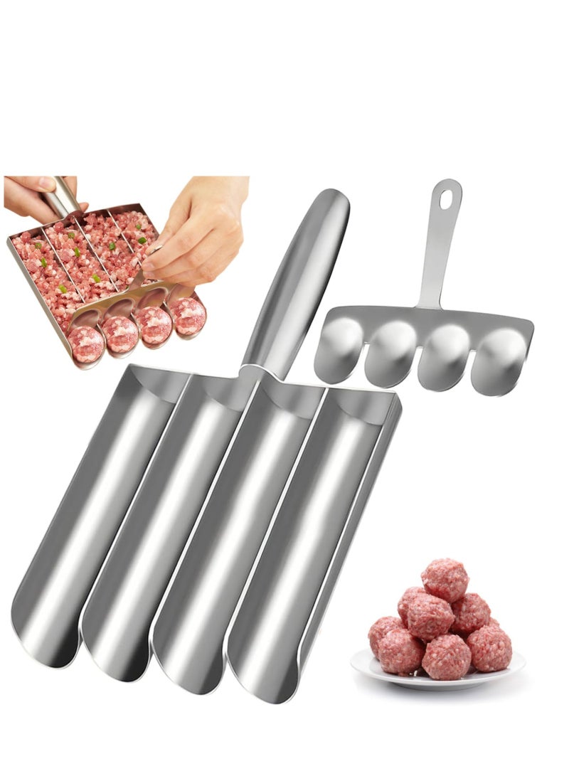 عربست كرة اللحم صانع, 4-في-1 كرات اللحم صانع أداة, الفولاذ المقاوم للصدأ كرة الكرة الكرة صانع, كرة اللحم القالب لصنع سريع كرات اللحم, كرات اللحم الدجاج - Image 1