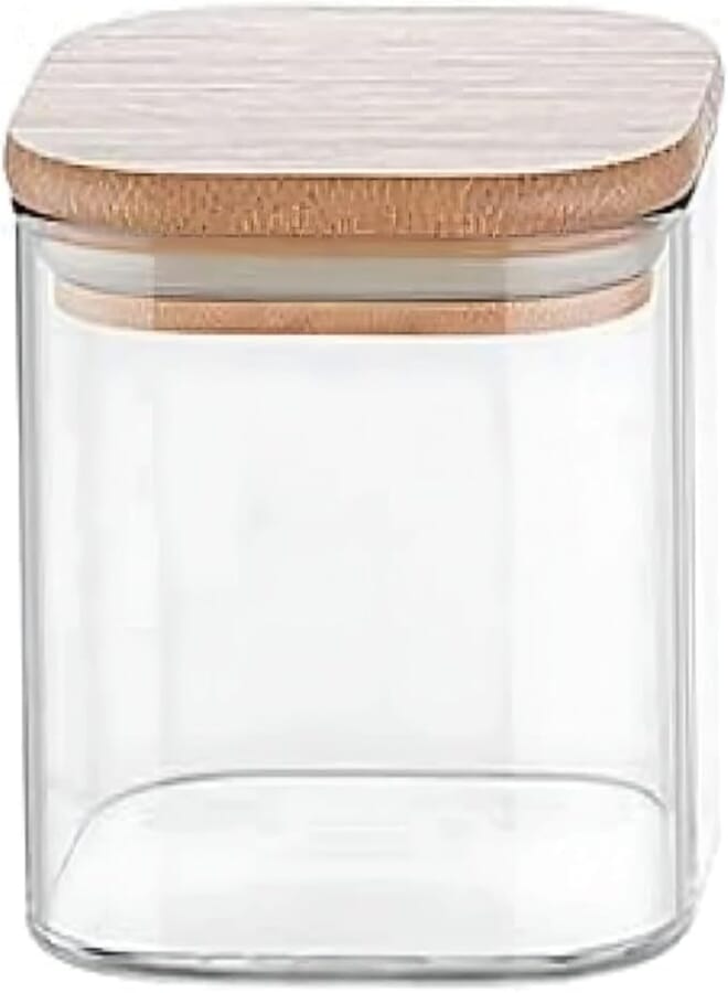 Airtight Borosilicate Glass Jar with Bamboo Lid - 250ml
