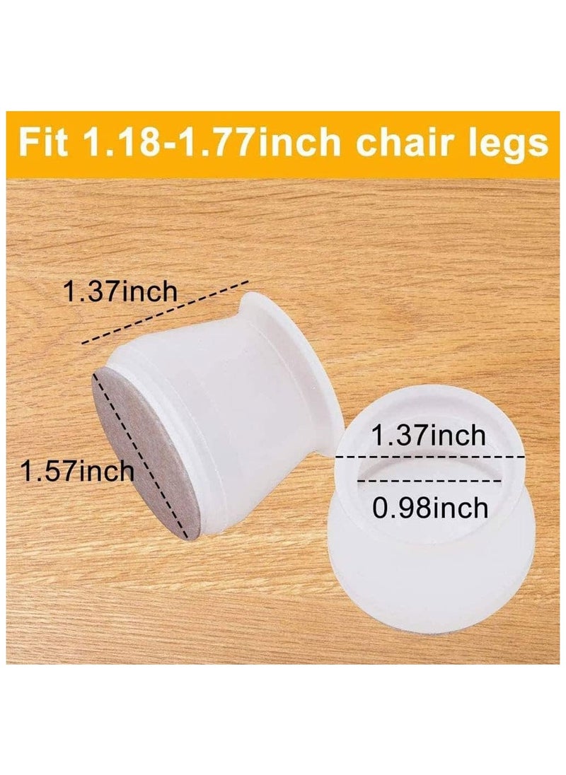 Bukela Chair Leg Pads Chair Leg Floor Protectors, Chair Leg Covers, 8 Pieces Table Leg Chair Leg Covers Silicone Flexible with Felt Table Leg Pads Covers Furniture Floor Protectors Silent Scratches  - Image 3