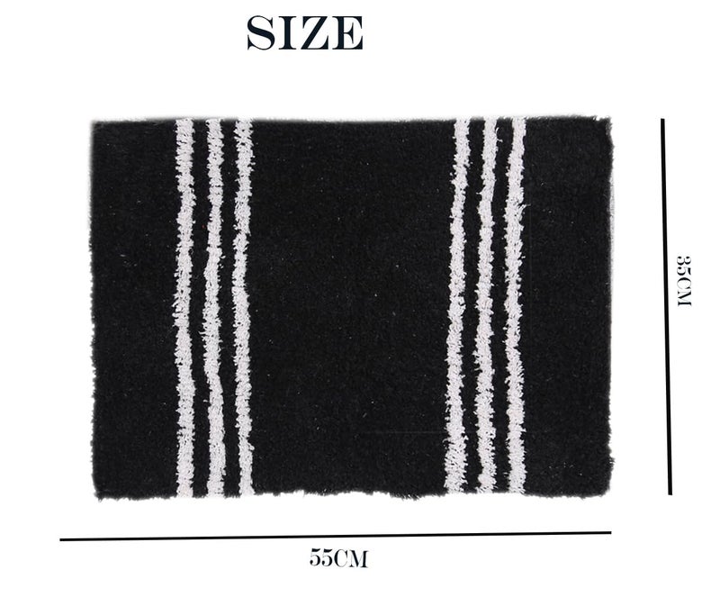 AAZEEM Absorbent Door Mat for Indoor Entrancex Non Slip Mat for Front Door Entryway, Soft Cotton Home. Hotel Balcony Floor Carpet, Floor Mats for Home, KitchenFloor Door Mat |- Pack of 2 |35 X 55 Cm | - Image 3