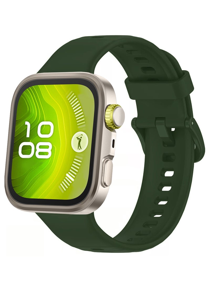 Wristband for Huawei Watch Fit 3/Fit 4/Fit 4 Pro Bands, Silicone Bracelet Quick Release Arm Band, Replacement Smartwatch Band Quick Release Sport Straps - Dark Green - Image 5