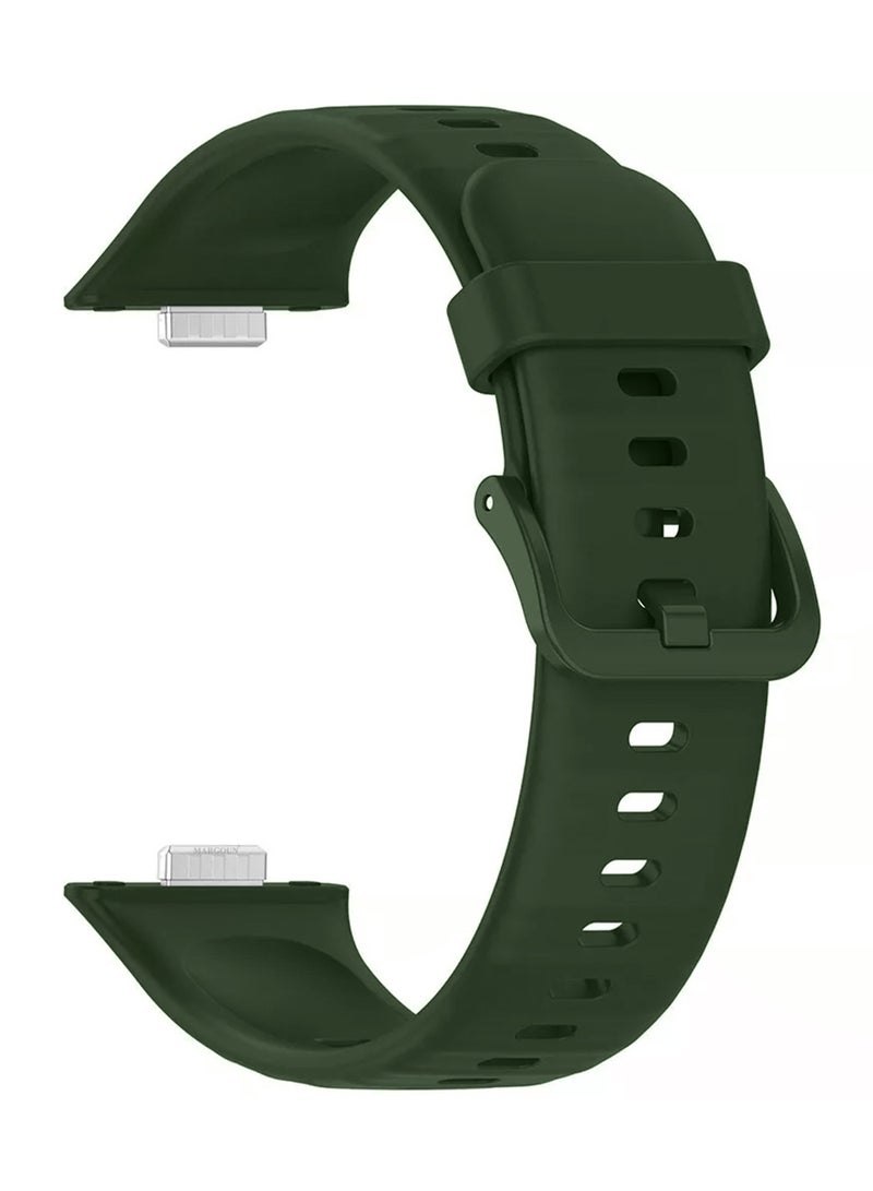 Wristband for Huawei Watch Fit 3/Fit 4/Fit 4 Pro Bands, Silicone Bracelet Quick Release Arm Band, Replacement Smartwatch Band Quick Release Sport Straps - Dark Green - Image 3