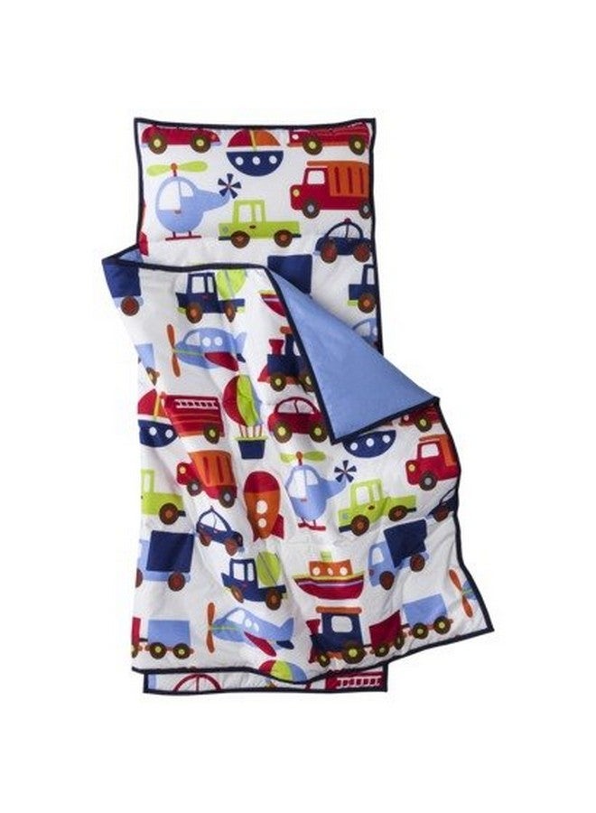 Bacati 100% Cotton Percale Breathable Fabrics Nap Mat With Pillow For Toddler Boys Measures 50 X 20 X 1.5 Inches Ideal For Daycare And Preschool Bpafree (Transportation Bluemulti) - Image 2