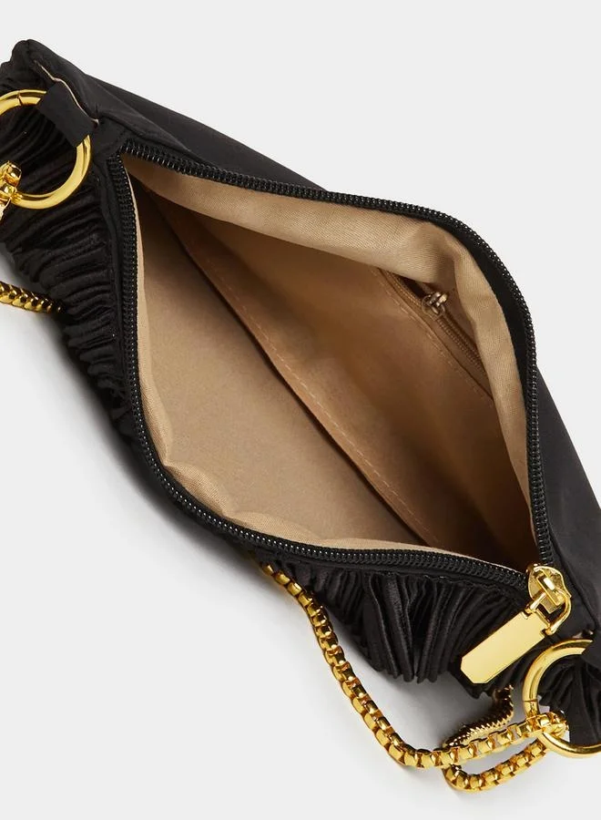 Styli Textured Layer Detail Chain Clutch Bag