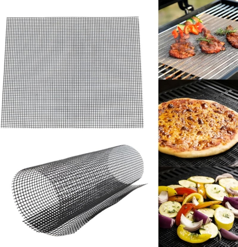 Barbecue mesh-outdoor charcoal and gas grill mesh for even heat distribution, simple to clean, reusable design, enhances outdoor cooking and flavors (2PCS)