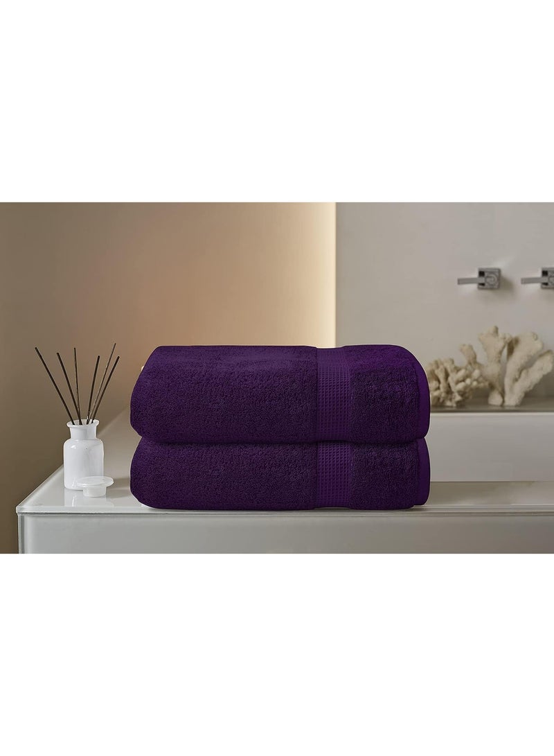 تى ام هوم فوطة قطن طبيعي 100% من TM HOME – لون بنفسجي غامق فاخر – جودة فندقية بمواصفات عالمية – ناعمة الملمس وسريعة الامتصاص - Image 1