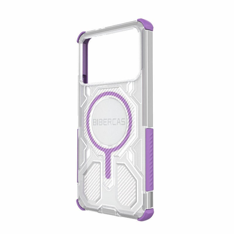 BIBERCAS For Redmi K70 Transparent Color Series Magsafe Air Bag Shockproof Phone Case(Purple) - Image 3
