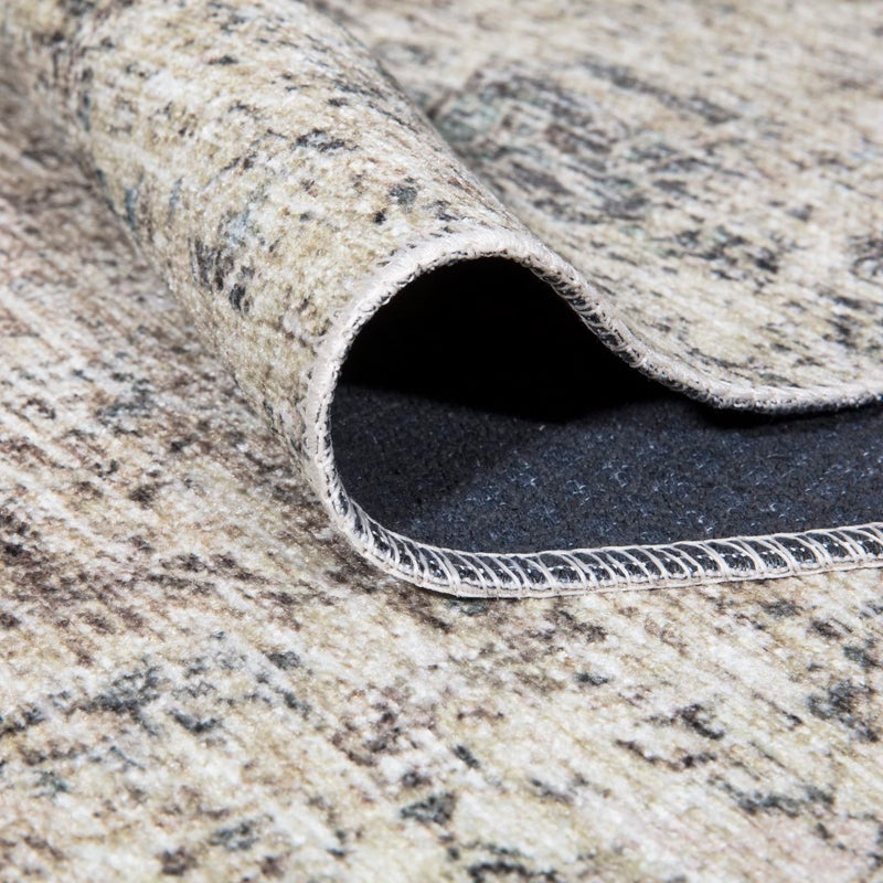 Bloom Rugs Caria قابلة للانزلاق 3x5 سجادة - بيج بني/تيل سجادة المنطقة التقليدية لغرفة غرفة المعيشة غرفة الطعام والمطبخ - الحجم الدقيق: 3 '× 5' - Image 3