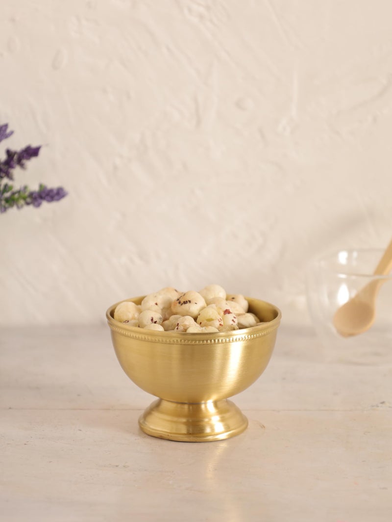 Peepul Tree Pure Brass Serving Bowl - 150 ML | Handmade Multipurpose Serving Bowl for Snacks, Dry Fruits, Sweets & Dessert & Home Decor (Set of 01) - Image 1
