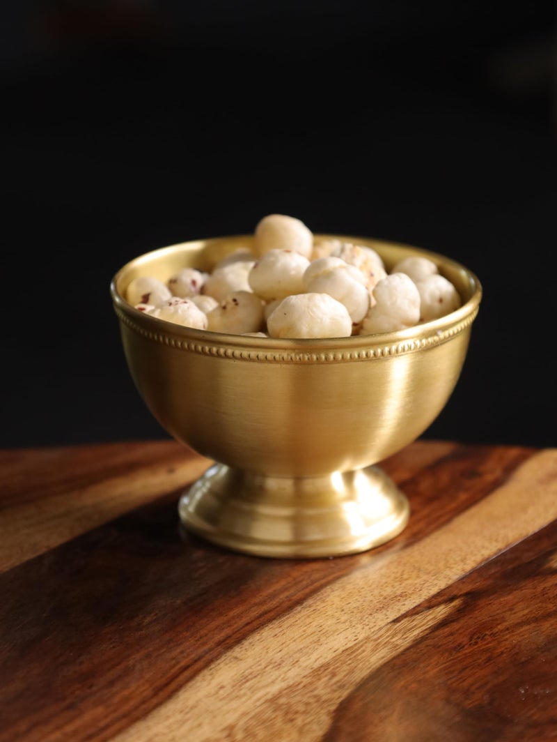 Peepul Tree Pure Brass Serving Bowl - 150 ML | Handmade Multipurpose Serving Bowl for Snacks, Dry Fruits, Sweets & Dessert & Home Decor (Set of 01) - Image 3