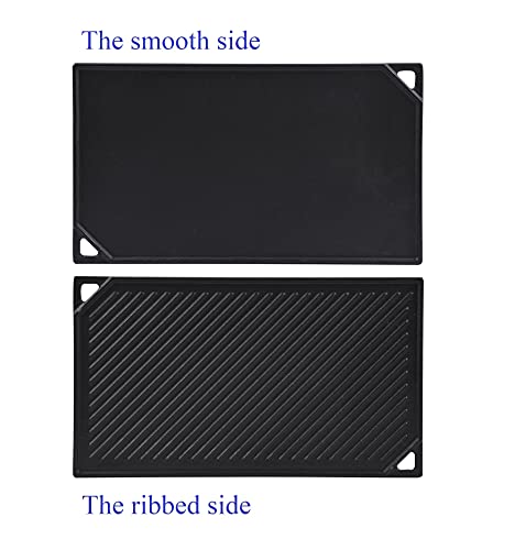 GasSaf Cast Iron Reversible Griddle, 16.5 Inch x 9.5 Inch Double Sided Grill Pan Perfect for Gas Grills and Stove Top - Image 2