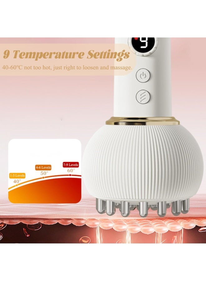 آيسيلي جهاز تدليك التصريف اللمفاوي وأداة تدليك مضادة للسيلوليت، جهاز تدليك الأنسجة العميقة، جهاز تدليك لتخفيف آلام عرق النسا مع 9 سرعات قابلة للتعديل، يساعد على تقليل علامات التمدد والسيلوليت، للساقين والذراعين والبطن، جهاز نحت الجسم مع تيار كهربائي دقيق، ضوء، حرارة واهتزاز (أبيض) - Image 5