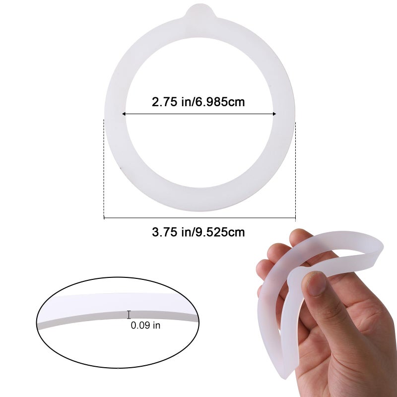 SFIELCAPA 7 Pack Rubber Seals for Glass Jars, Airtight Silicone Jar Gaskets, Leakproof Rubber Gasket for Canning Mason Jars - 3.75 Inches Diameter, Fits Most Sizes (White) - Image 2