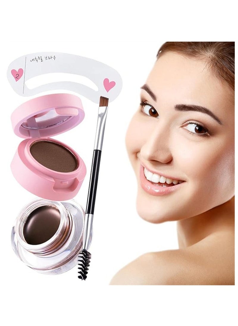 Generic Eyebrow Powder Kit, Eyebrow Powder Sculpting, 2 In 1 Set, Long Lasting Waterproof Eyebrow Makeup with Double-ended Eyebrow Brush and Eyebrow Template  - Image 1