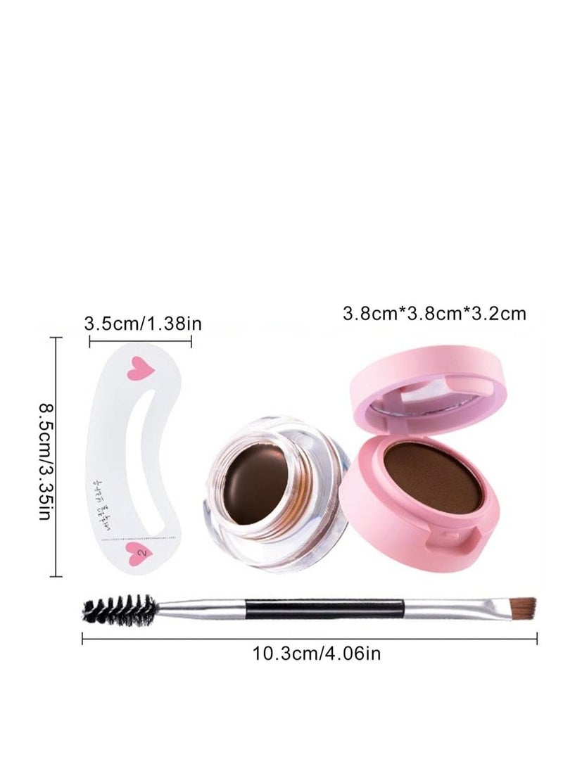 Generic Eyebrow Powder Kit, Eyebrow Powder Sculpting, 2 In 1 Set, Long Lasting Waterproof Eyebrow Makeup with Double-ended Eyebrow Brush and Eyebrow Template  - Image 4
