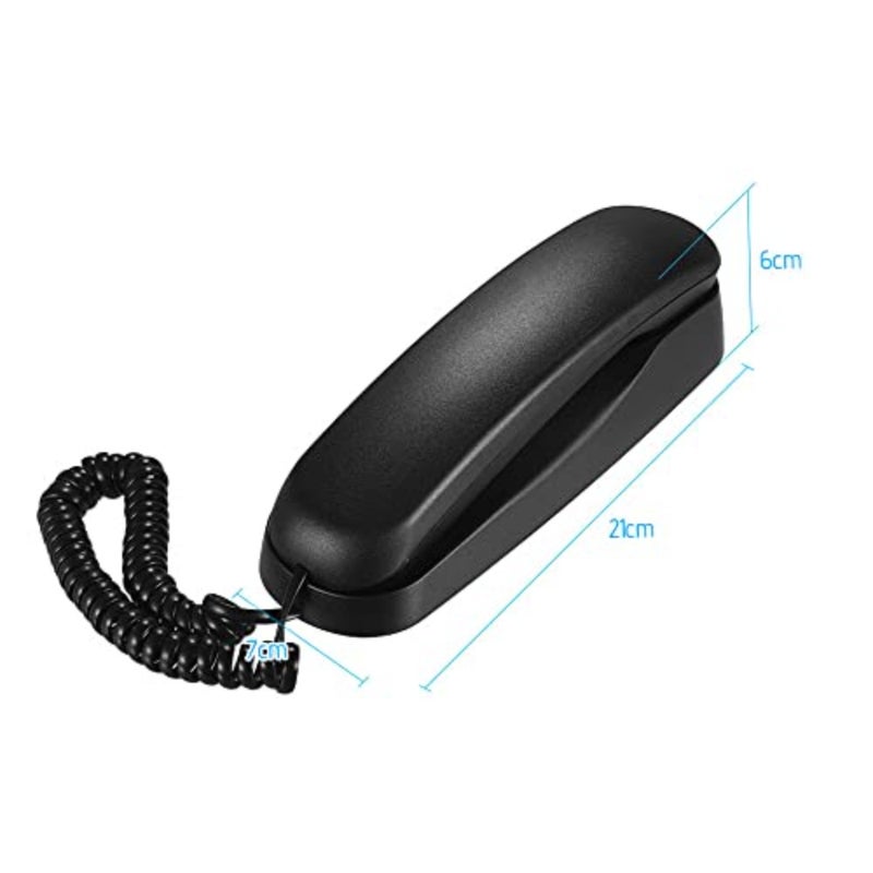 Mini Desktop Corded Landline Phone Fixed Telephone Wall Mountable Supports Mute/Pause/Hold/Reset/Flash/Redial Functions for Home Hotel Office Bank Call Center - Image 5