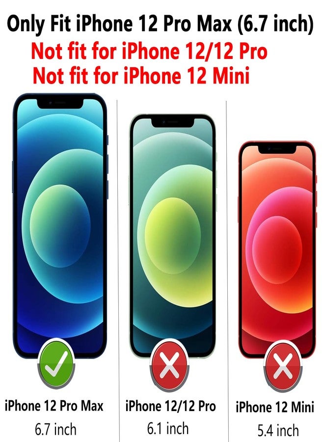 YZOK جراب YZOK لهاتف iPhone 12 Pro Max، مع غطاء عدسة الكاميرا وواقي شاشة عالي الدقة، [بمواصفات عسكرية] حامل حلقي للسيارة مع مسند، جراب حماية هجين مقاوم للصدمات مصنوع من البولي كربونات الصلب والبولي يوريثين الحراري المرن لهاتف iPhone 12 Pro Max - أزرق - Image 2