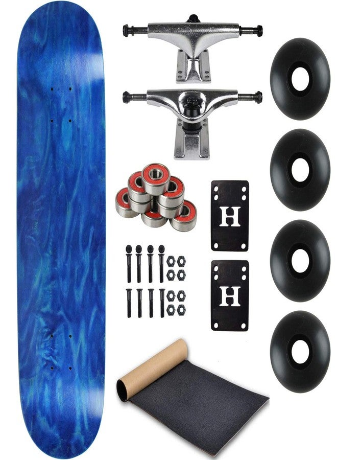 موس لوح تزلج Moose Complete Skateboard Dip مع محاور فضية وعجلات سوداء (مصبوغ باللون الأزرق، 8.25 بوصة) - Image 1