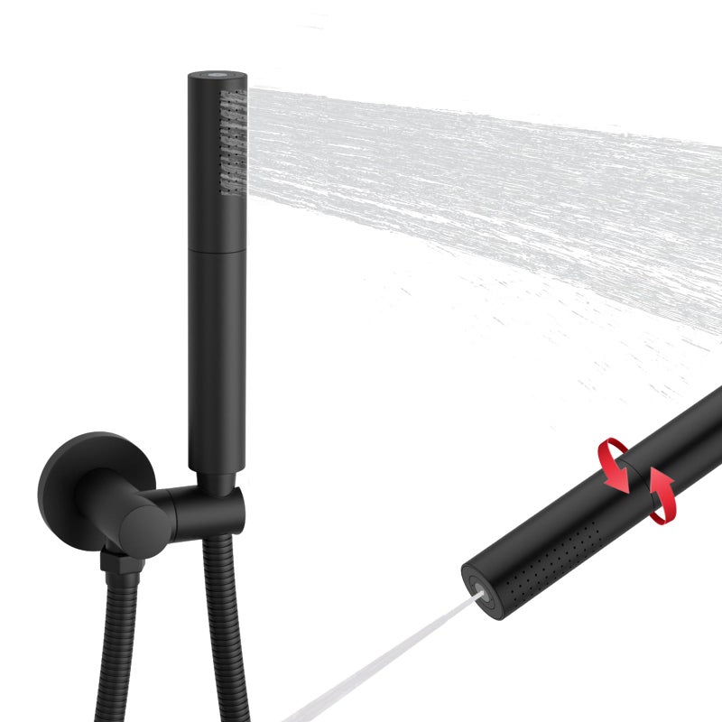 KATAIS رأس دش كاتيس مات أسود 2 في 1 وظيفة رأس دش محمول عالي التدفق 7 بوصة رأس دش نحاسي عالي الضغط مع خرطوم 59 بوصة وحامل