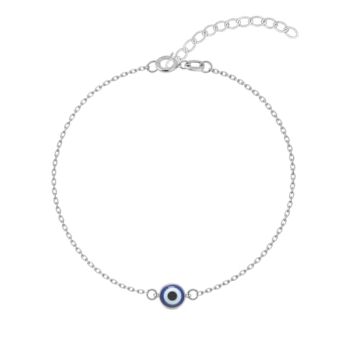 HighSpark 925 Silver Evil Eye Anklet | (1PC) Adjustable Contemporary Style & Stunning Shine | Lovely Gift - Evil Eye Dark - Image 1
