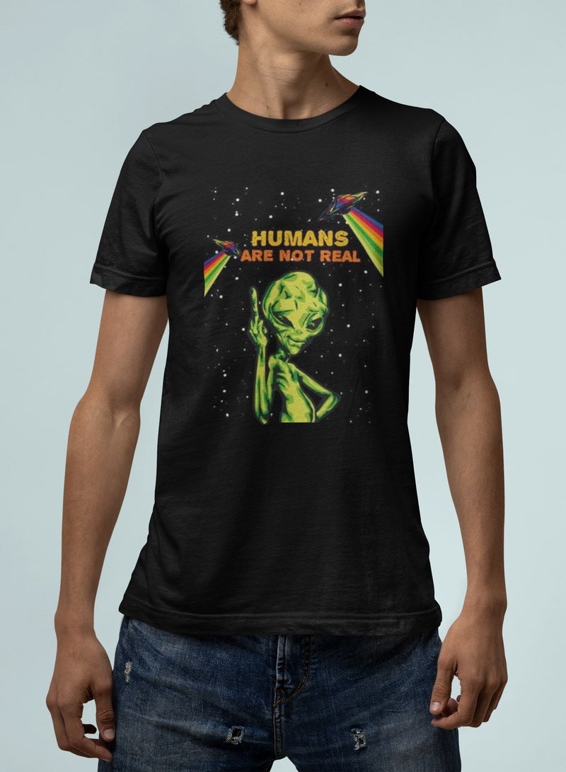 MERCH تي شيرت البشر ليسوا حقيقيين للأرواح الغامضة - Image 1